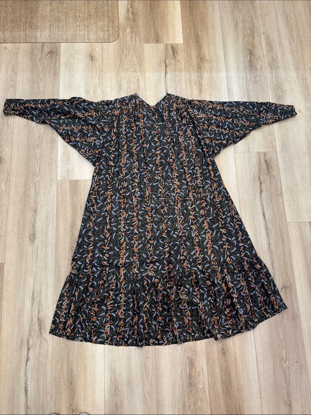 VTG Marimekko 1970’s Multi-Primt Ruffle-Hem Dress